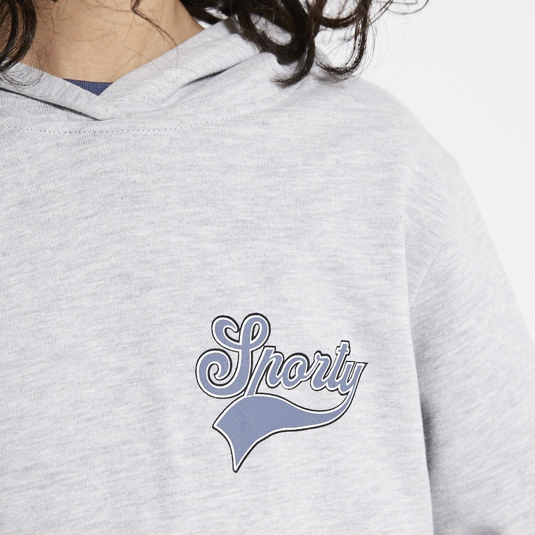 Printed hoodie "Jordon" Grey melange 3